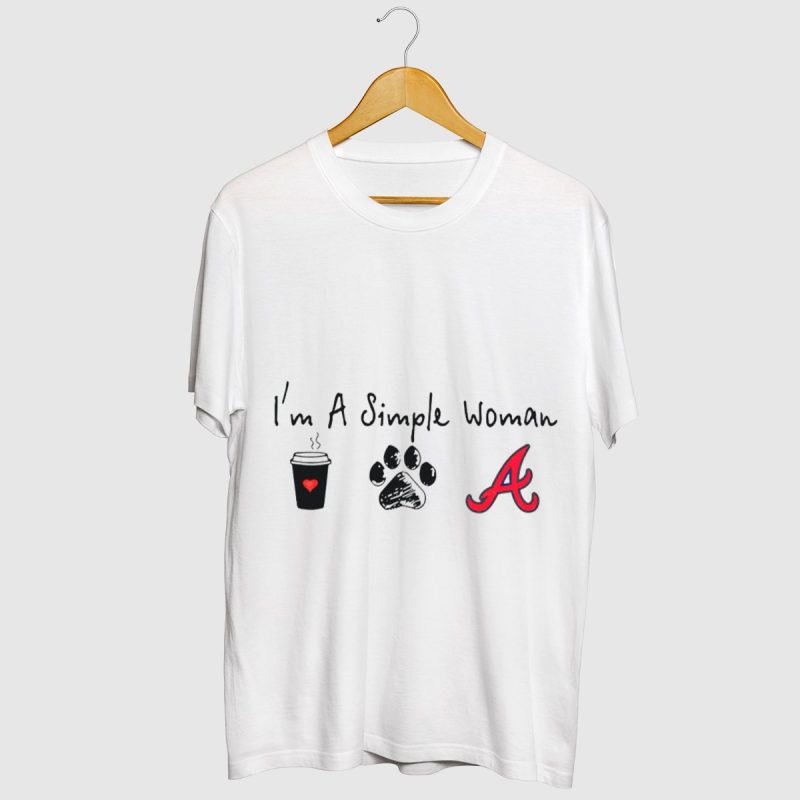 I’M A Simple Woman: Coffee, Paw Prints & Braves T-Shirt - Image 2