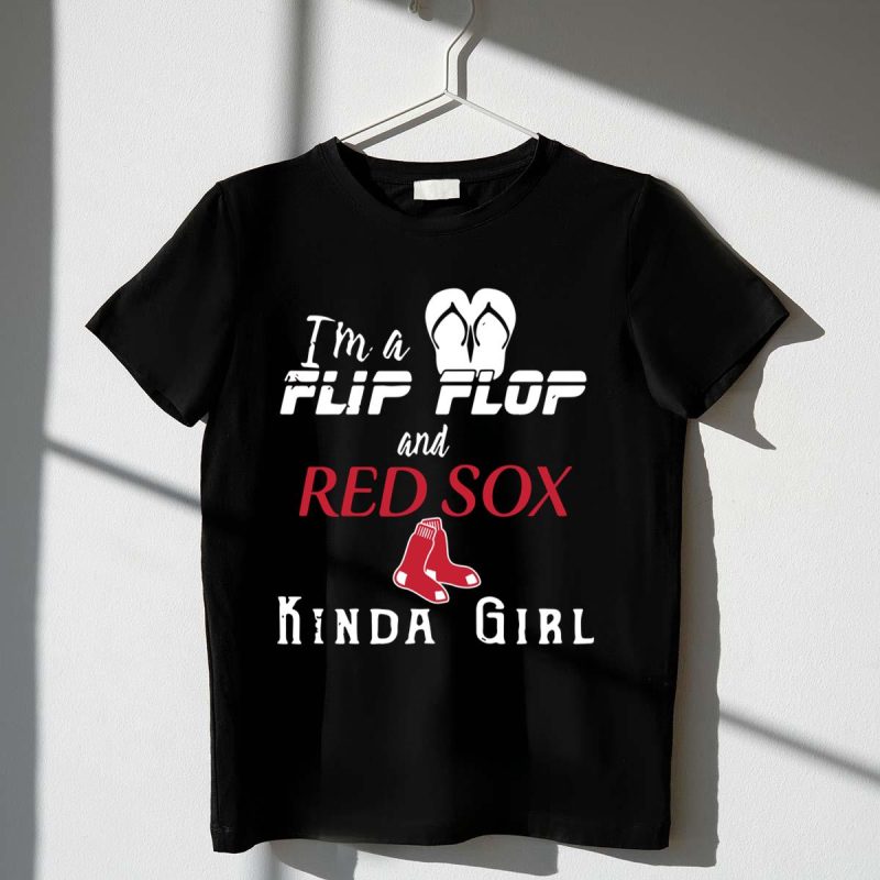 Boston Red Sox Flip Flop Girl T-Shirt - Perfect Summer Style