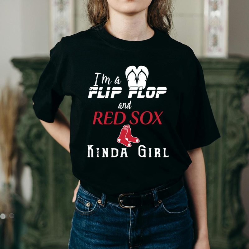 Boston Red Sox Flip Flop Girl T-Shirt - Perfect Summer Style - Image 2