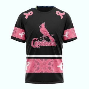 October We Wear Pink Breast Cancer Awareness St Louis Cardinals T-Shirt