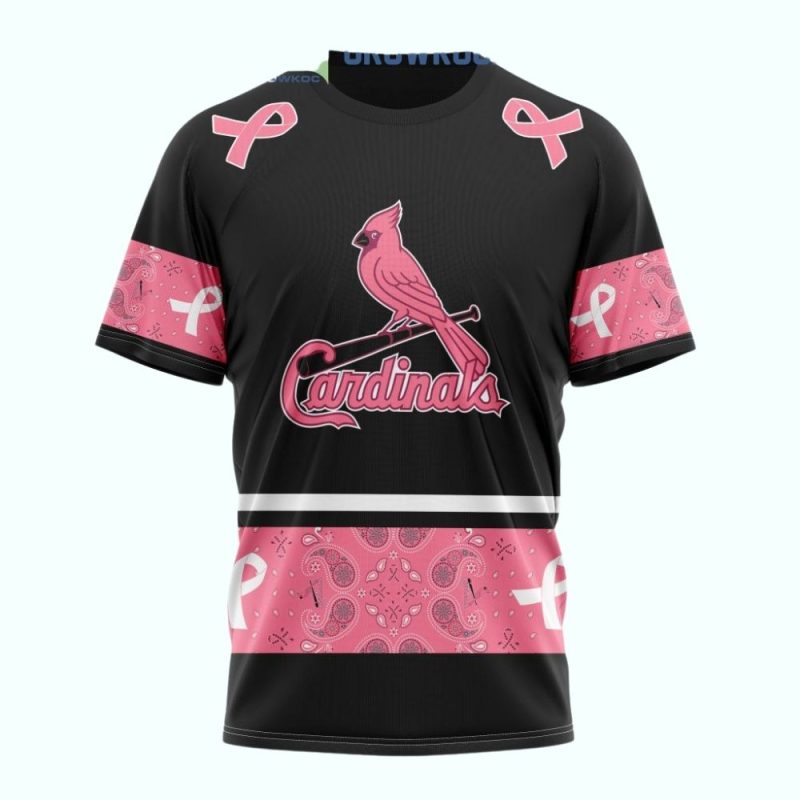 October We Wear Pink Breast Cancer Awareness St Louis Cardinals T-Shirt