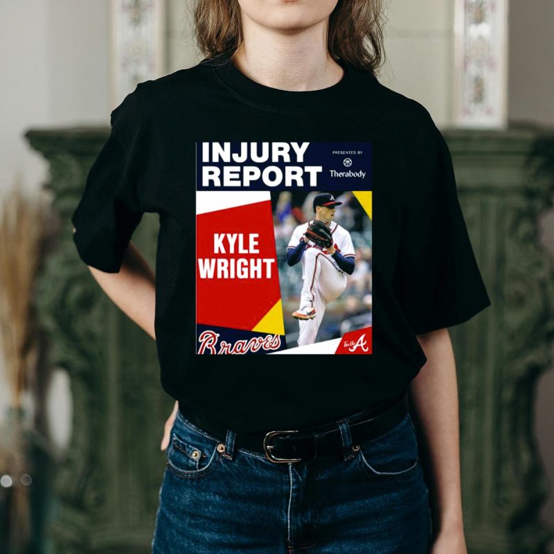 Kyle Wright Injury Report Braves T-Shirt By Therabody - Official Merchandise - Image 2