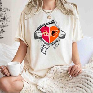 Iowa State Cyclones Heart Emblem T-Shirt For Baltimore Orioles Fans