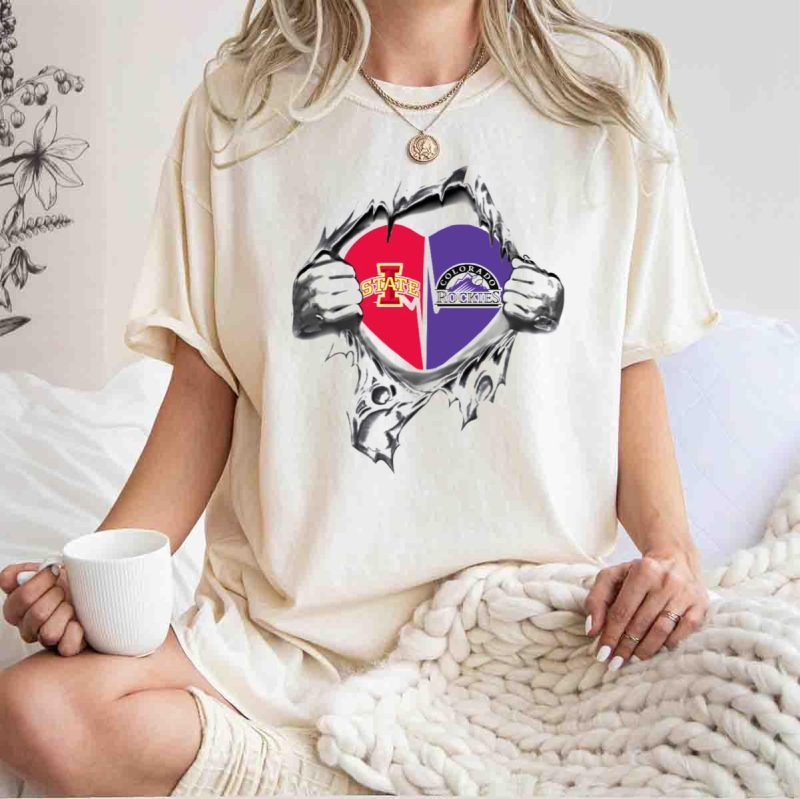 Iowa State Cyclones Colorado Rockies Heart Rip T Shirt t shirt 1 1