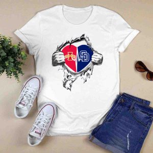 Iowa State Cyclones Heart Rip T-Shirt For San Diego Padres Fans