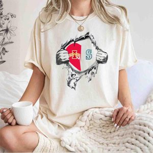 Iowa State Cyclones & Seattle Mariners Heart Graphic Pullover Hoodie