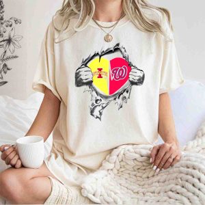 Iowa State Cyclones & Washington Nationals Heart T-Shirt For Fans