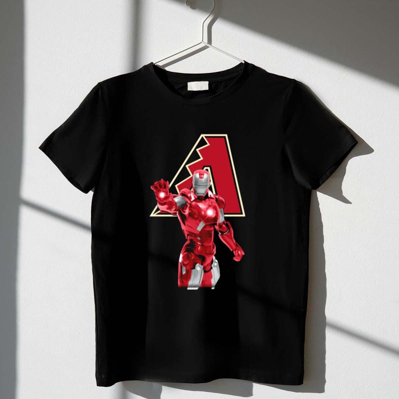 Iron Man Arizona Diamondbacks Marvel Baseball Crossover T Shirt t shirt 1 1