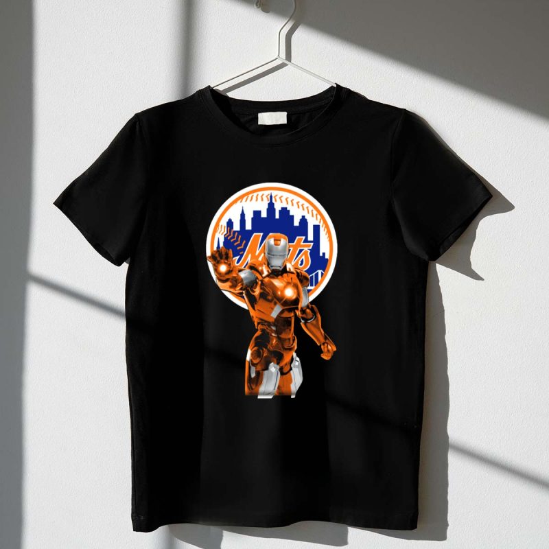 Iron Man Crossover with New York Mets Iconic Team and Hero Fusion T Shirt t shirt 1 1