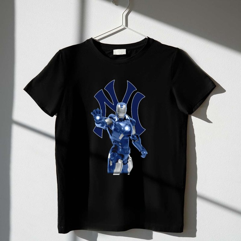Iron Man Marvel Collaboration with New York Yankees T Shirt t shirt 1 1