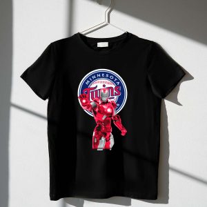 Iron Man Minnesota Twins Crossover Logo Fusion T-Shirt
