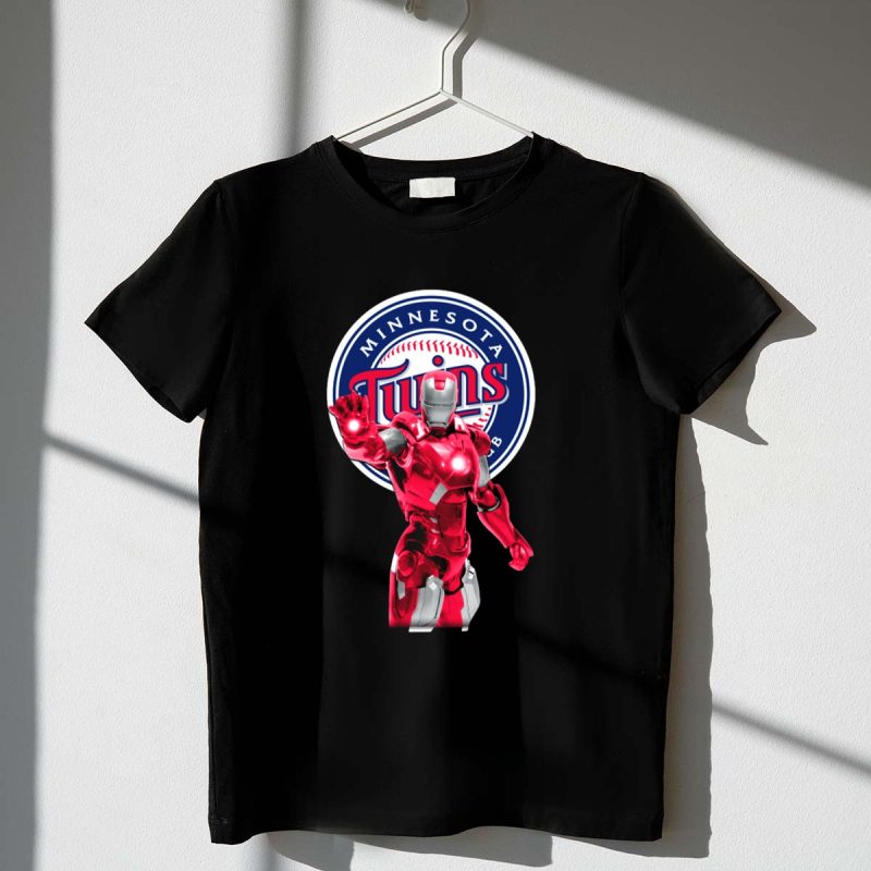 Iron Man and Minnesota Twins Crossover Logo Fusion T Shirt t shirt 1 1