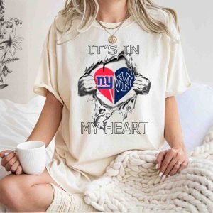 Ny Giants Yankees Heart Graphic T-Shirt - Perfect For Fans