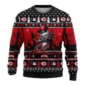 Jack Skellington Cincinnati Reds Ugly Sweater