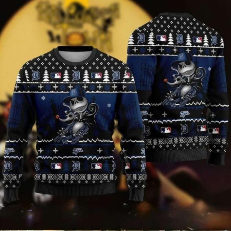 Jack Skellington Detroit Tigers Nightmare Before Christmas All Over Print Sweatshirt 1