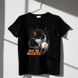 Jack Skellington Fear The Giants T-Shirt - San Francisco Baseball Fan Tee