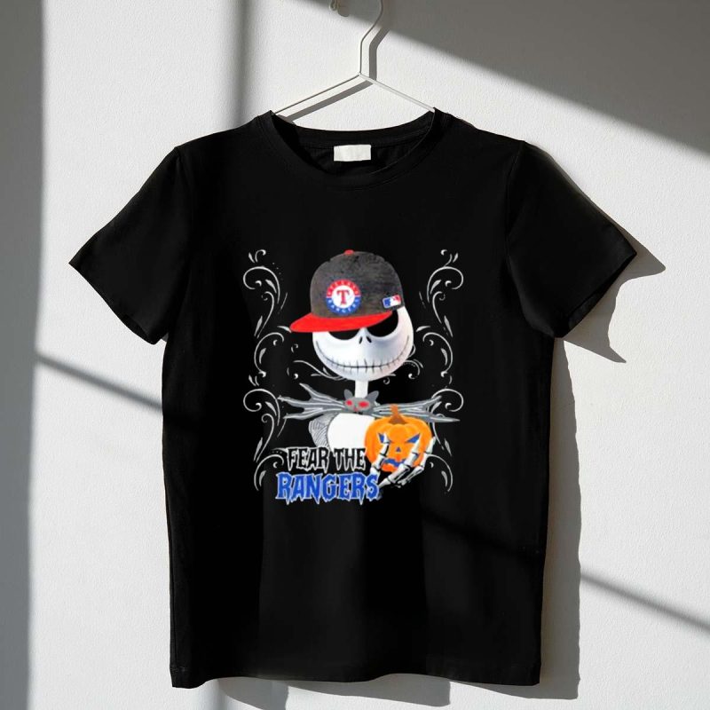 Jack Skellington Fear The Texas Rangers Halloween Pumpkin Hat T Shirt t shirt 1 1