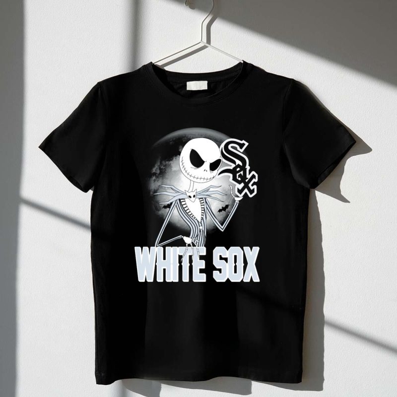 Jack Skellington Halloween Chicago White Sox Moon Bats T Shirt t shirt 1 1