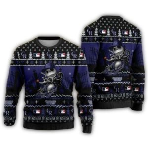 Jack Skellington Halloween Colorado Rockies Ugly Christmas Sweater