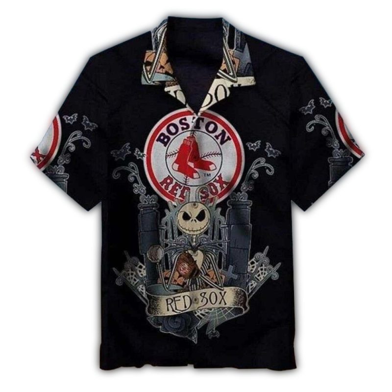 Jack Skellington Halloween Boston Red Sox Hawaiian Shirt for Men