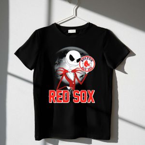 Jack Skellington Boston Red Sox Logo Halloween Moon T-Shirt