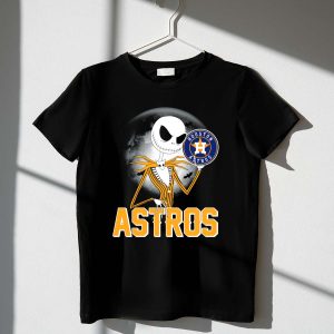 Jack Skellington Halloween T-Shirt With Houston Astros Logo & Bats