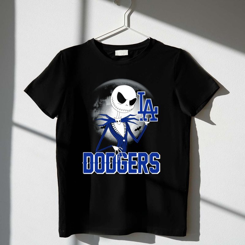 Jack Skellington Los Angeles Dodgers Halloween T Shirt.jpeg t shirt 1 1