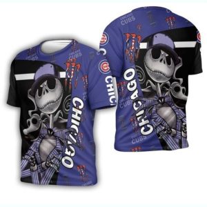Jack Skellington Monster Energy Logo All Over Print T-Shirt for Cubs Fans