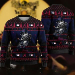 Jack Skellington Nightmare Before Christmas Atlanta Braves Sweatshirt