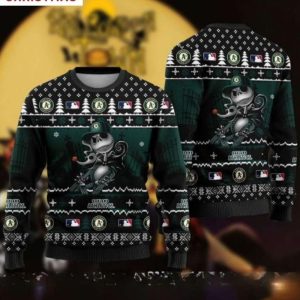 Jack Skellington Oakland Athletics Halloween Christmas Sweatshirt