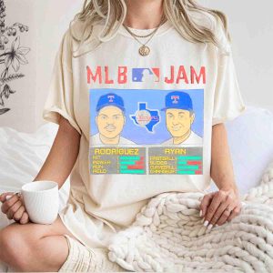 Texas Rangers Baseball Stats T-Shirt Featuring Rodriguez And Ryan