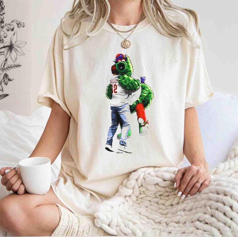 Jason Kelce Philadelphia Phillies T-Shirt featuring Phillie Phanatic Design