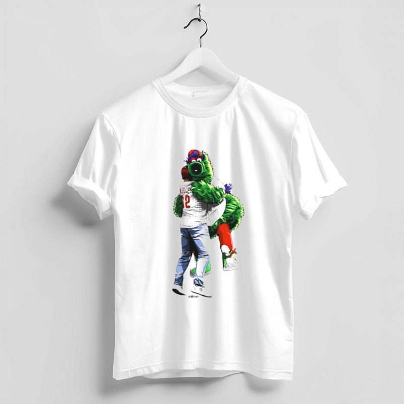 Jason Kelce Philadelphia Phillies T-Shirt featuring Phillie Phanatic Design - Image 4