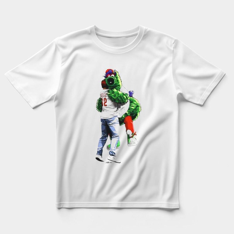 Jason Kelce Philadelphia Phillies T-Shirt featuring Phillie Phanatic Design - Image 5