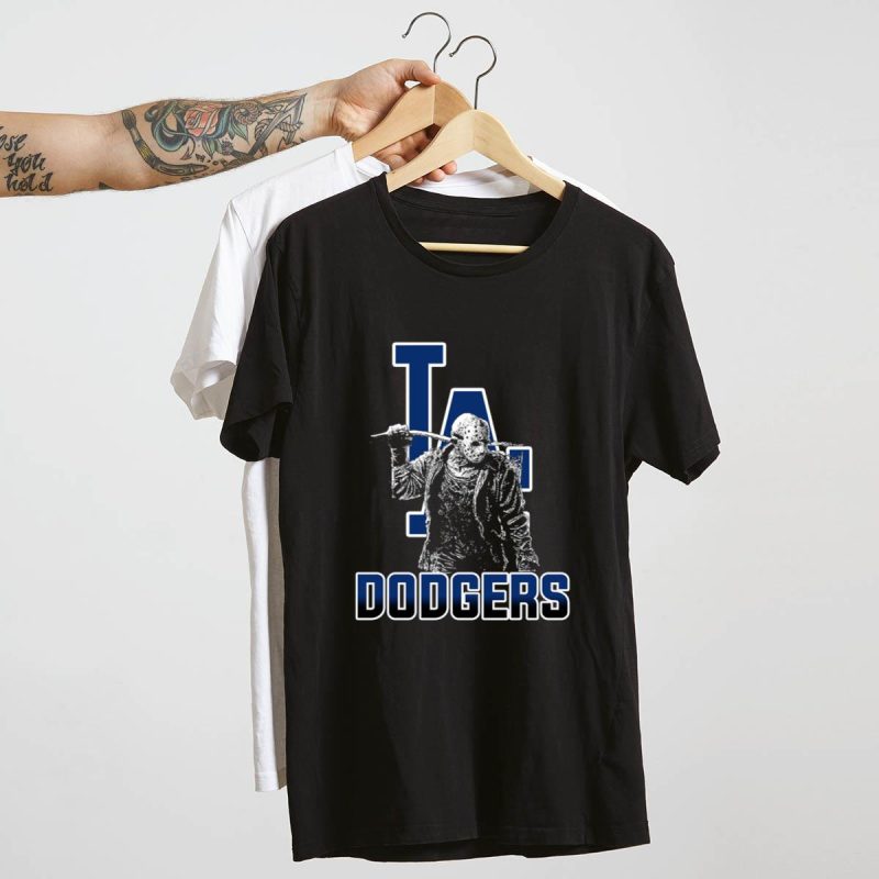 Jason Voorhees Los Angeles Dodgers Fan T-Shirt - Graphic Tee for Sports Fans - Image 4