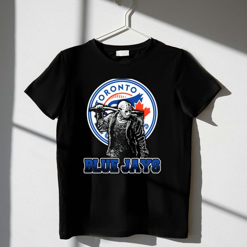 Jason Voorhees Toronto Blue Jays Crossover with Iconic T Shirt t shirt 1 1