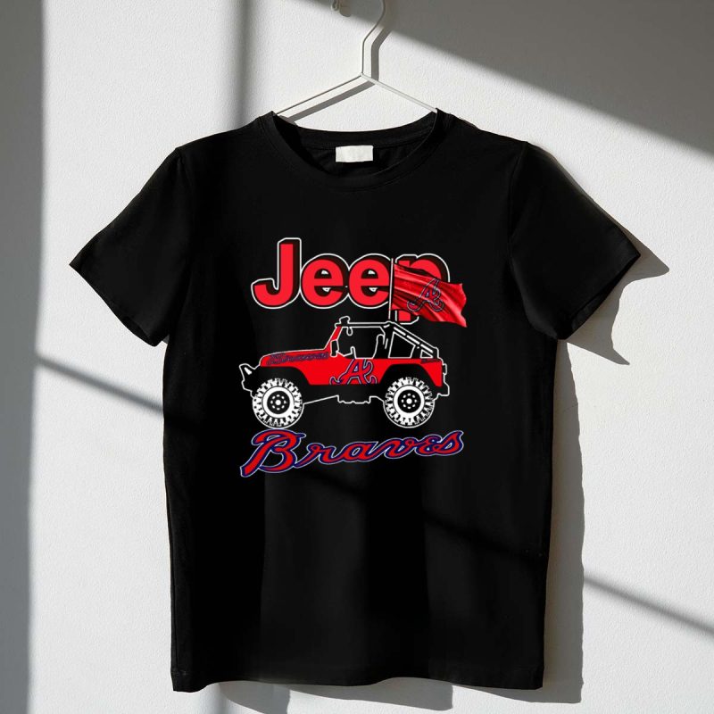 Jeep Atlanta Braves Red Flag Graphic T-Shirt For Fans