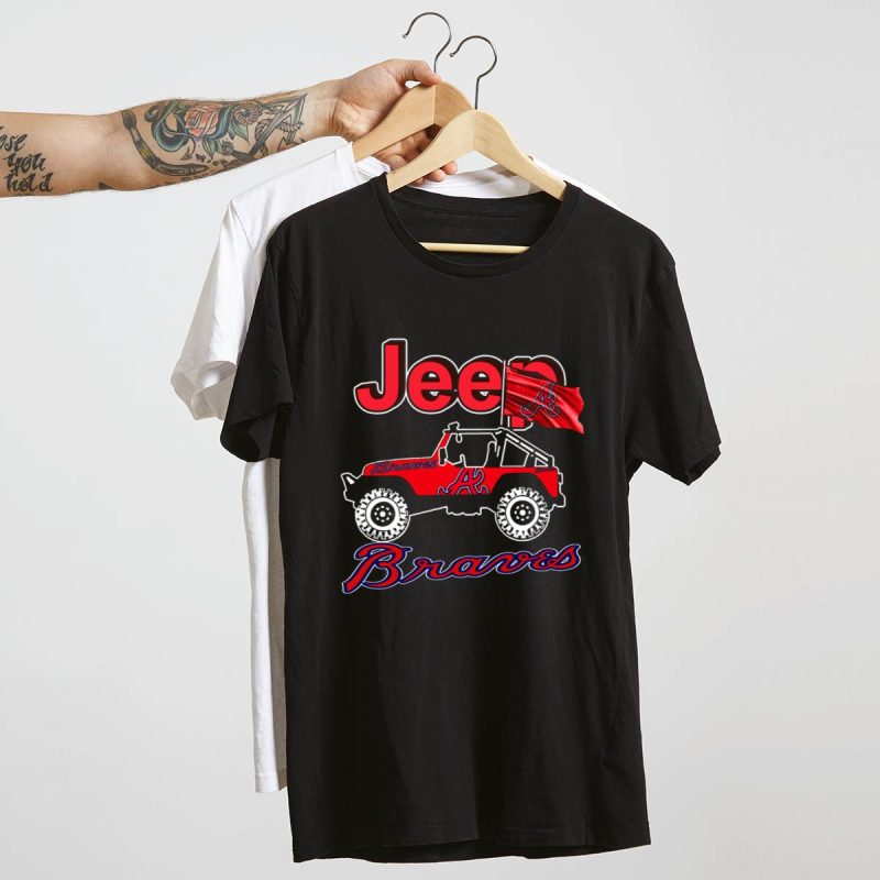 Jeep Atlanta Braves Red Flag Graphic T-Shirt For Fans - Image 4