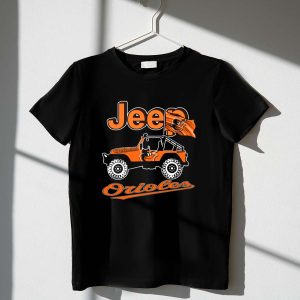 Baltimore Orioles Jeep Wrangler Baseball T-Shirt With Logo Design