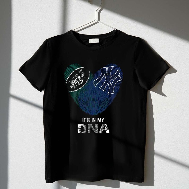 Jets Yankees Fingerprint Heart Its In My DNA T Shirt t shirt 1 1