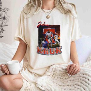 Retro John Kruk Phillies Baseball T-Shirt - Red & Blue Design