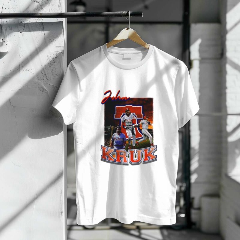 Retro John Kruk Phillies Baseball T-Shirt - Red & Blue Design - Image 3