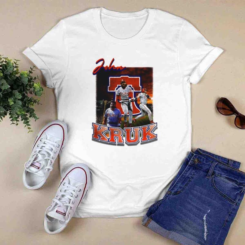 Retro John Kruk Phillies Baseball T-Shirt - Red & Blue Design - Image 6