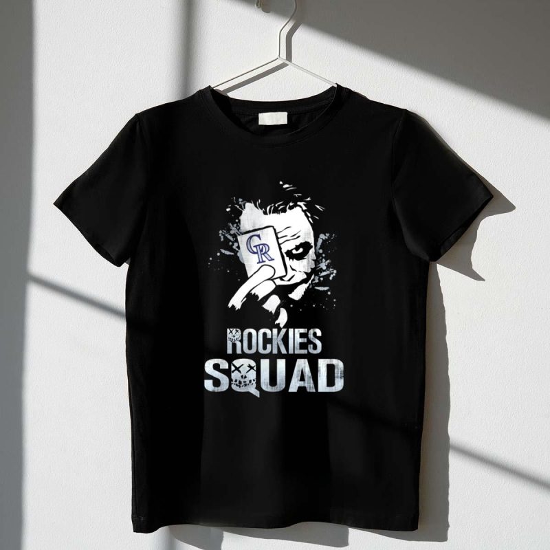 Joker Holding Colorado Rockies Card with Rockies Squad Text T Shirt t shirt 1 1