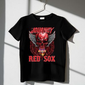 Boston Red Sox Journey Skull Wings Graphic T-Shirt For Fans