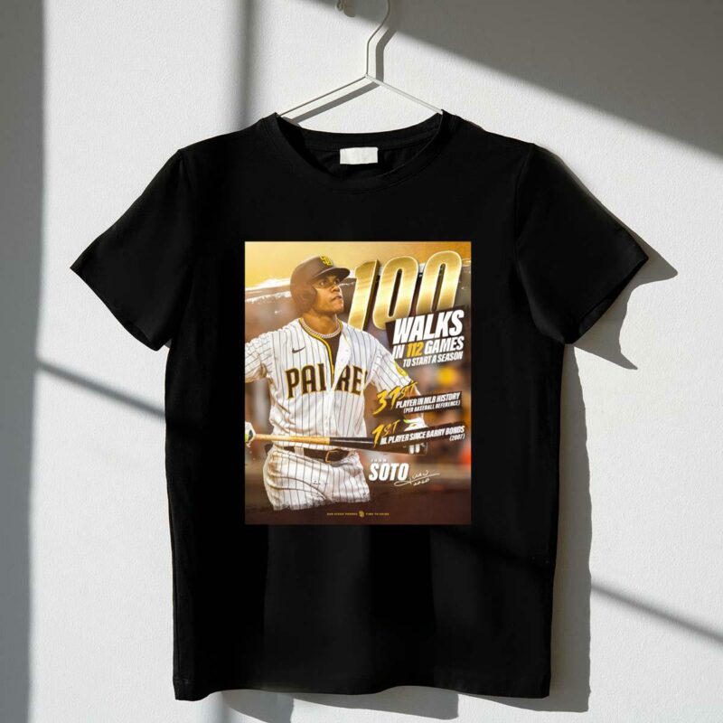 Juan Soto Graphic T-Shirt - 100 Walks in 112 Games - Unisex Gift