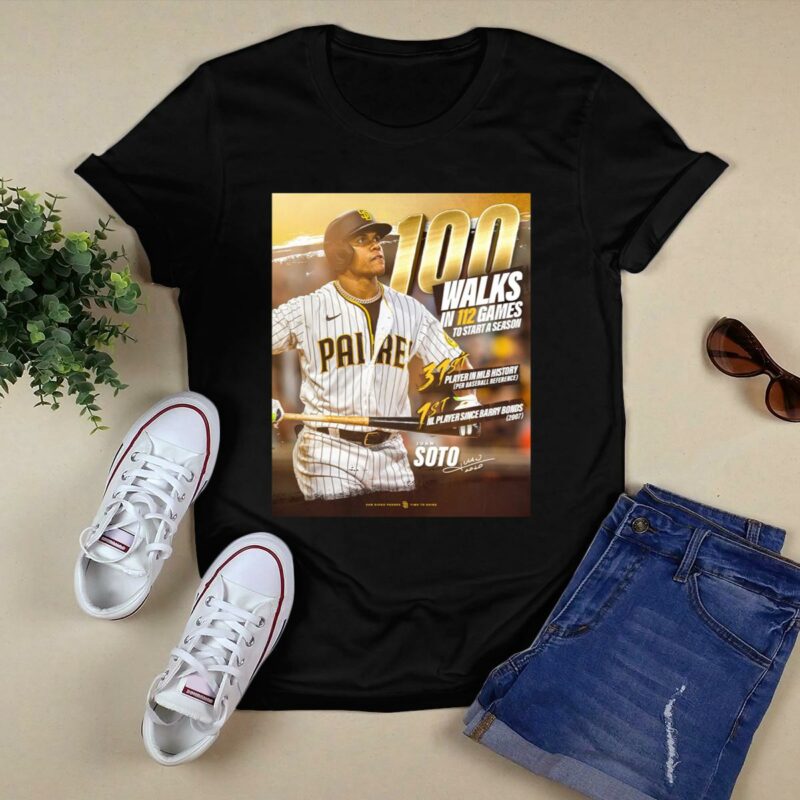 Juan Soto Graphic T-Shirt - 100 Walks in 112 Games - Unisex Gift - Image 5