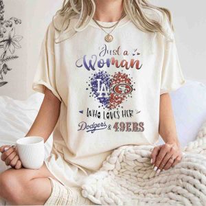 Women'S Dodgers And 49Ers Love T-Shirt - Perfect Fan Apparel