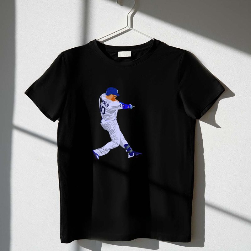 Justin Turner 10 Baseball Swing Dodgers White Jersey T Shirt.jpeg t shirt 1 1