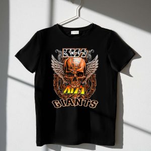 Kiss San Francisco Giants Skull Wings Graphic T-Shirt For Fans
